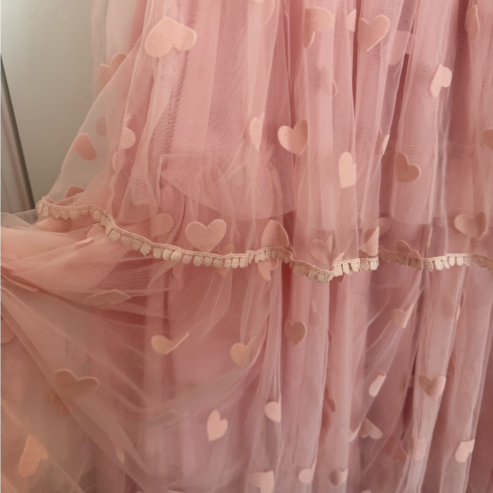 NWOT Ivy City Co Blush Heart Appliqué Dress - Picture 6 of 10